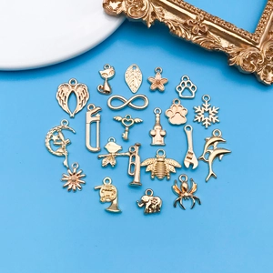 Lot de 21 breloques dorées KC en alliage avec dauphin cœur et chat pour bijoux DIY