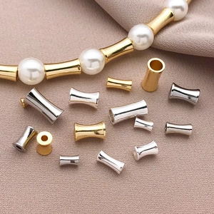 Bambusknoten Abstandshalter Perlen Kupfer 18K Echtgold Vergoldet Für DIY Schmuckherstellung Halskette Armband Damen Modeschmuck Zubehör