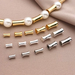 18K vergoldete knochenförmige gebogene Perlen für DIY-Schmuck in Gold und Silber finish