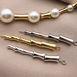 Bambus-Abstandshalter aus 18K Gold und Silber für DIY Perlenketten-Schmuck