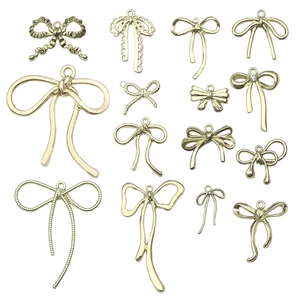 Ciondoli a Fiocco Colore Oro KC in Lega di Zinco Fiocco Svuotato Strass Ciondoli per Fai da Te Collana Bracciale Gioielli Ciondoli