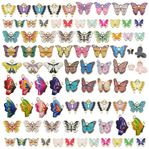 Set di 60 ciondoli a farfalla colorati per gioielli fai-da-te in vari stili artistici