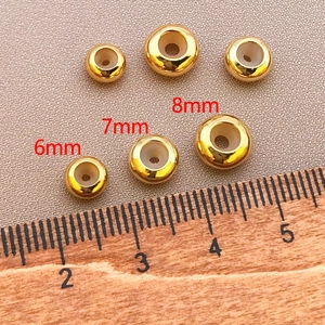 Λεπτομερής σύγκριση μεγεθών 6mm, 7mm και 8mm για επίχρυσες χάντρες στοπ από ορείχαλκο