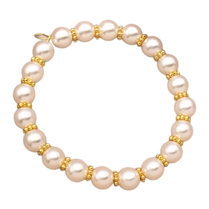 Distanziatori in rame placcato oro 18 carati su bracciale di perle da 4mm per gioielli fai da te