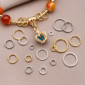 18K Vergoldet Kupfer Spiral Twist Offene Binderinge Geflochtene Verbindungsschleife Für DIY Armband Ohrring Schmuckherstellung