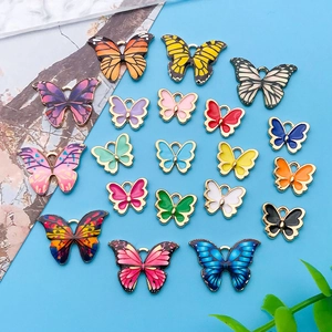Pendentifs papillons colorés en alliage émaillé pour la création de bijoux DIY variés