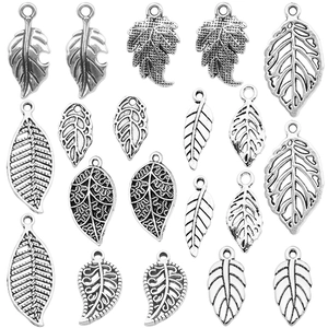 Vintage Zinc Alloy Hollow Leaf Charms Antique Silver Plant Pendants For DIY Necklace Bracelet Jewelry Making Women Craft