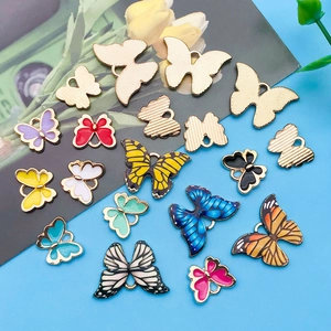 Lot de 20 pendentifs papillon colorés en émail pour la fabrication de bijoux DIY