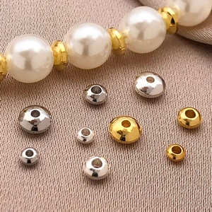 Cuentas Espaciadoras de Cobre Chapadas en Oro de 18K Cuentas Lisas Forma Ábaco Platillo Redondas Planas Para Joyería DIY Pulsera