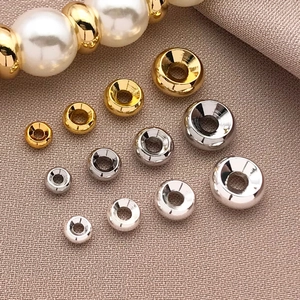18K gold plated copper spacer beads in various sizes for DIY jewelry making