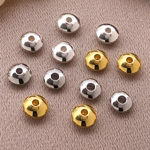 Cuentas espaciadoras planas bañadas en oro de 18K y plata para joyería DIY