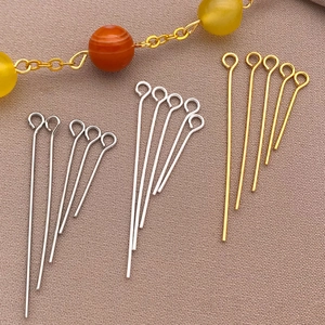 18K gold and silver plated copper eyepins in various lengths for DIY jewelry making