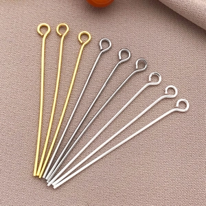 DIY jewelry 18K gold plated eye pins in gold and silver finish for pearl beading craft