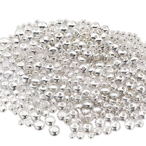 Cuentas espaciadoras planas de plata pulida para la creación de joyas DIY y artesanía