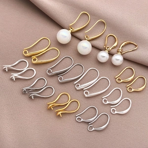 Ganci per Orecchini in Rame Placcato Oro 18K per Accessori Gioielli Fai-da-te Perni con Supporto per Perline Ganci a C e U