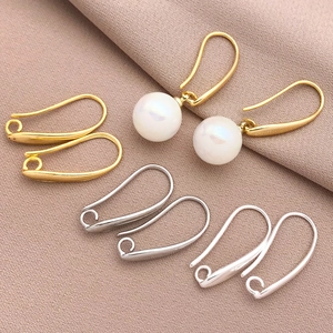 Ganci per orecchini placcati oro 18K con perle e orecchini a spilla da balia DIY
