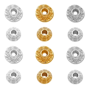 18K gold plated flying saucer spacer beads with spiral patterns for DIY jewelry making