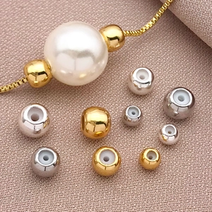 Perline regolabili placcate oro 18K con silicone per creazione gioielli e bracciali