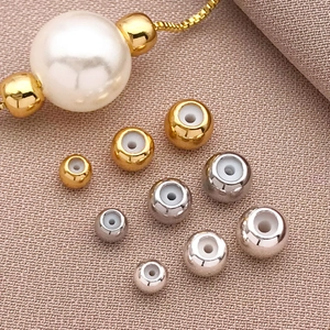 Macro di perline di posizionamento in oro e argento con anima in silicone per gioielli