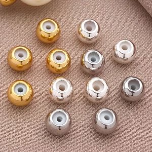 Perline di posizionamento in silicone oro 18K e argento per creazione gioielli fai-da-te