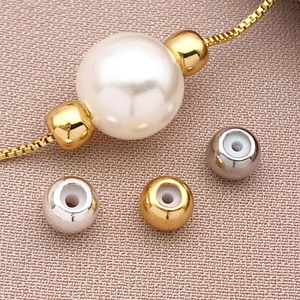 Perline di posizionamento in silicone placcato oro 18K con catena di perle per gioielli