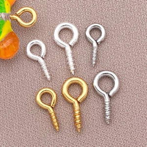 18k gold plated screw eye pins in gold and silver colors for DIY jewelry making