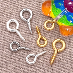 Copper Gold Plated Threaded Eye Pin Screws 9-Shaped Hooks For DIY Artificial Pearl Jewelry Making Handmade Findings Accessories