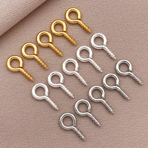 18k gold plated screw eye pins for DIY pearl jewelry making in gold and silver finish