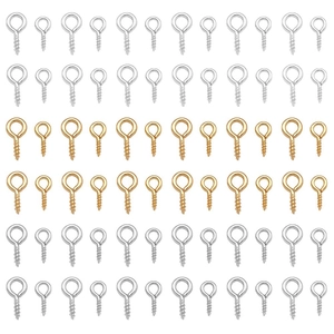 18k gold plated screw eye pins in gold and silver colors for DIY jewelry making