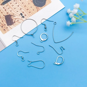 Assorted DIY stainless steel earring hooks and connectors for handmade jewelry crafting
