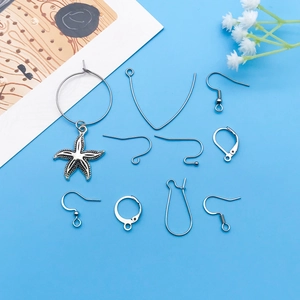 DIY stainless steel French style geometric earring hooks with starfish charm detail