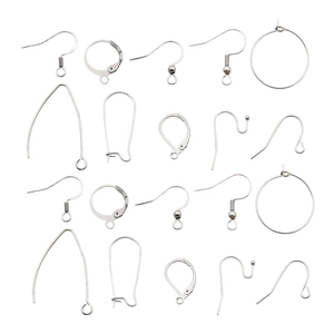 French style stainless steel geometric ear hooks and DIY earring findings set in silver