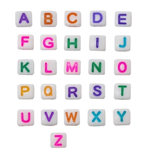 6mm colorful acrylic alphabet cubes with A-Z letters for DIY jewelry making and crafts