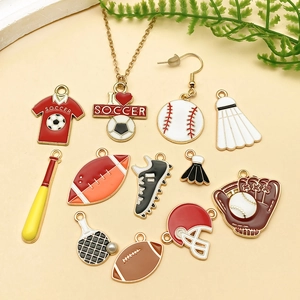 Diverse sportgerelateerde emaille hangers van legering voor DIY-sieraden en accessoires