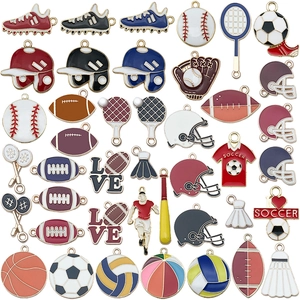 Sport Thema Emaille Legering Hangers Voetbal Basketbal Volleybal Pendants Voor DIY Armband Sieraden Maken