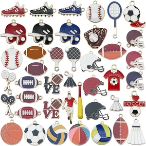 DIY sport emaille bedels set met voetbal basketbal football en tennisbal ontwerpen