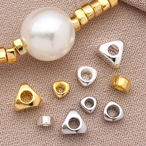Perles de Cuivre Triangulaires Avec Placage en Or Véritable 18K Pour la Fabrication de Bijoux DIY Entretoises Pour Bracelets Et Colliers