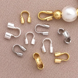 U-shaped 18K gold plated wire protectors for DIY jewelry making and necklace crafts