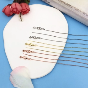 Verstellbare DIY Halskette Kette Mit Karabinerverschluss Nadelende Retro Minimalistisch Edelstahl Kupfer Gliederkette Für Schmuckherstellung Zubehör