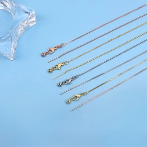 Verstellbare Halsketten aus Edelstahl für DIY-Schmuck mit Nadelende und Karabiner