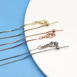 Verstellbare Edelstahl DIY Halskette mit Schiebeperle und Nadelverschluss für Schmuck