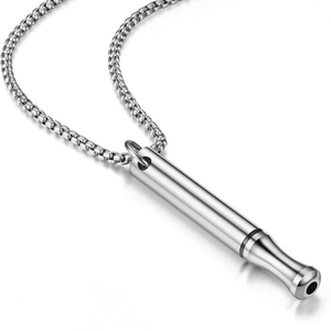 Collar de meditación de acero inoxidable pulido para aliviar la ansiedad y el estrés