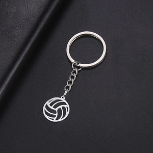 Volleyball Hollow Out Stainless Steel Keychain For Sports Fans Men Women Creative Metal Keyring Bag Hanging Pendant Gift