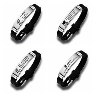 Adjustable Stainless Steel Silicone Bracelet 2025 Graduation Gifts For Him Her Inspirational Jewelry With Engraved Quote