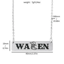 Collar Morgan Wallen de acero inoxidable plateado con grabado de botas de vaquero
