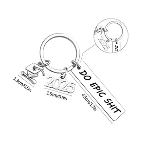 Porte-clés de diplôme 2025 en acier inoxydable avec pendentif Do Epic Shit et toque