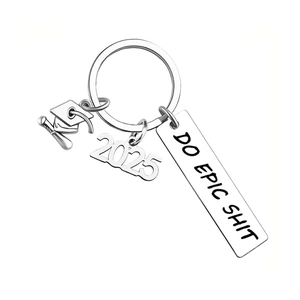 Inspirant Do Epic Shit 2025 Remise des Diplômes Porte-clés en Acier Inoxydable Toque de Docteur Pendentif Cadeau pour Étudiants