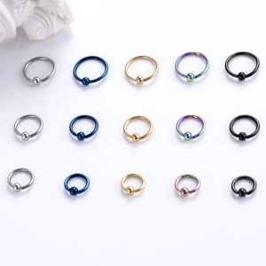 Anello Captive Bead in Acciaio Inossidabile 316L per Gioielli da Piercing Naso Orecchio Cartilagine Orecchini a Cerchio