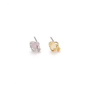 20G Titanstahl Herz Nasenstecker mit farbigem Zirkonia in Gold- und Silberoptik