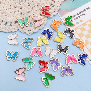 Colorful butterfly alloy enamel charms for DIY jewelry making in various bright colors